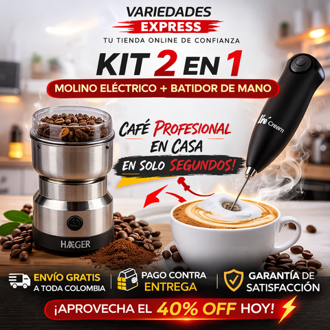 Molino Eléctrico para Café y Especias + Batidor Eléctrico GRATIS | Kit 2 en 1